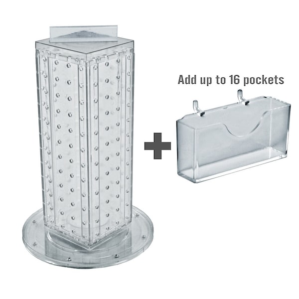 Four-Sided16Pocket Revolving Pegboard Gift Card Kit for Countertop